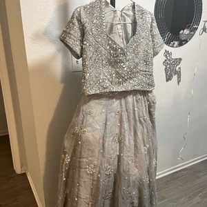 Trendy Silver India Wear Choli/Wedding/Party Wear/Designer Lehenga Silver, stone